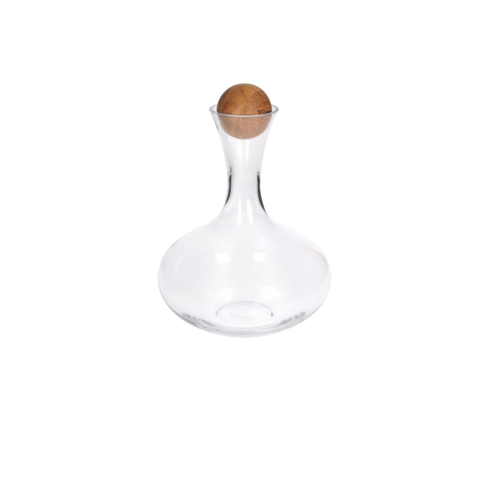 Sagaform Wine Carafe Glass Oak Stopper Decanter Scandinavian Design Barware